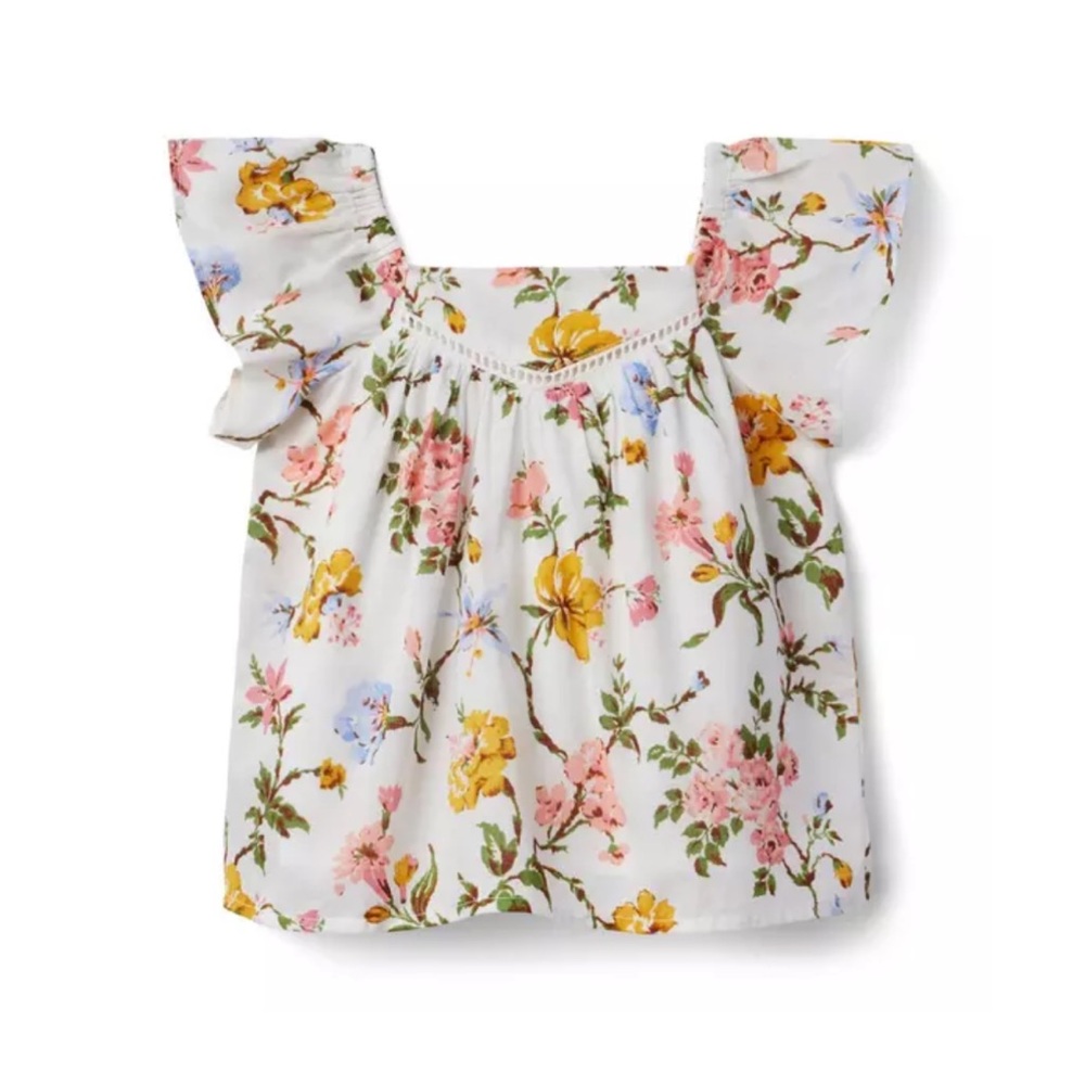 Janie&Jack Floral Flutter Sleeve Top